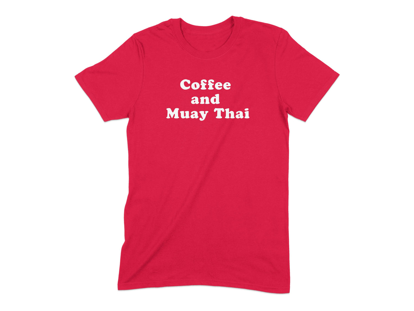 Coffee and Muay Thai Graphic Red T-Shirt product