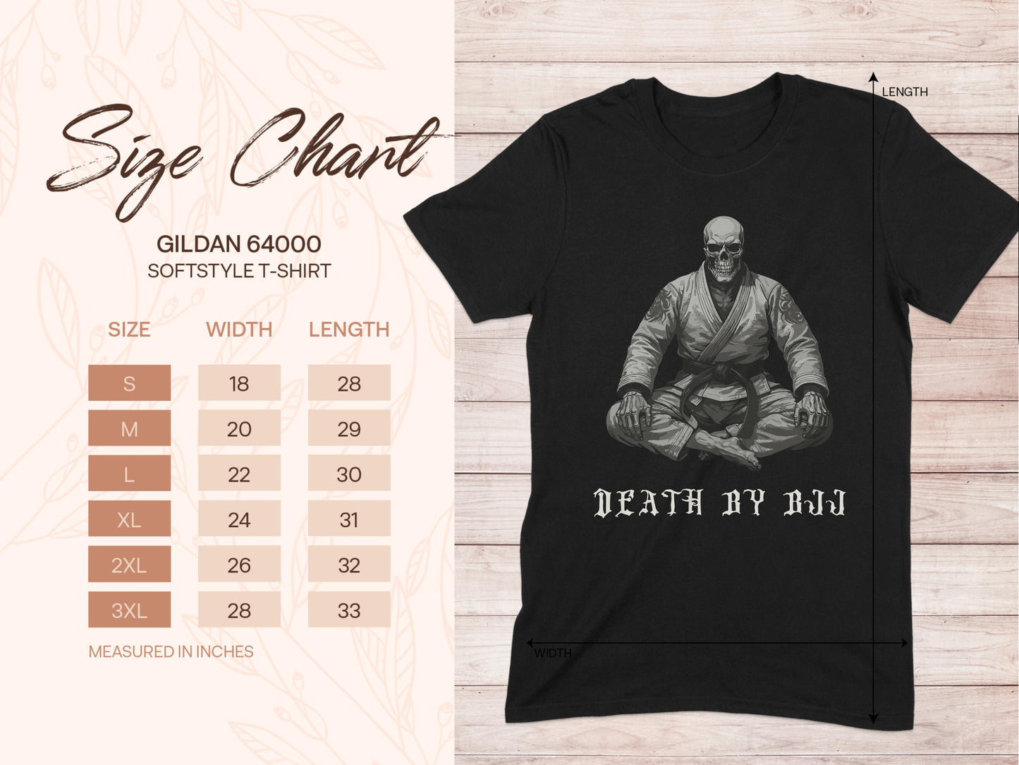 Death By BJJ Skull Design Martial Arts Product Type