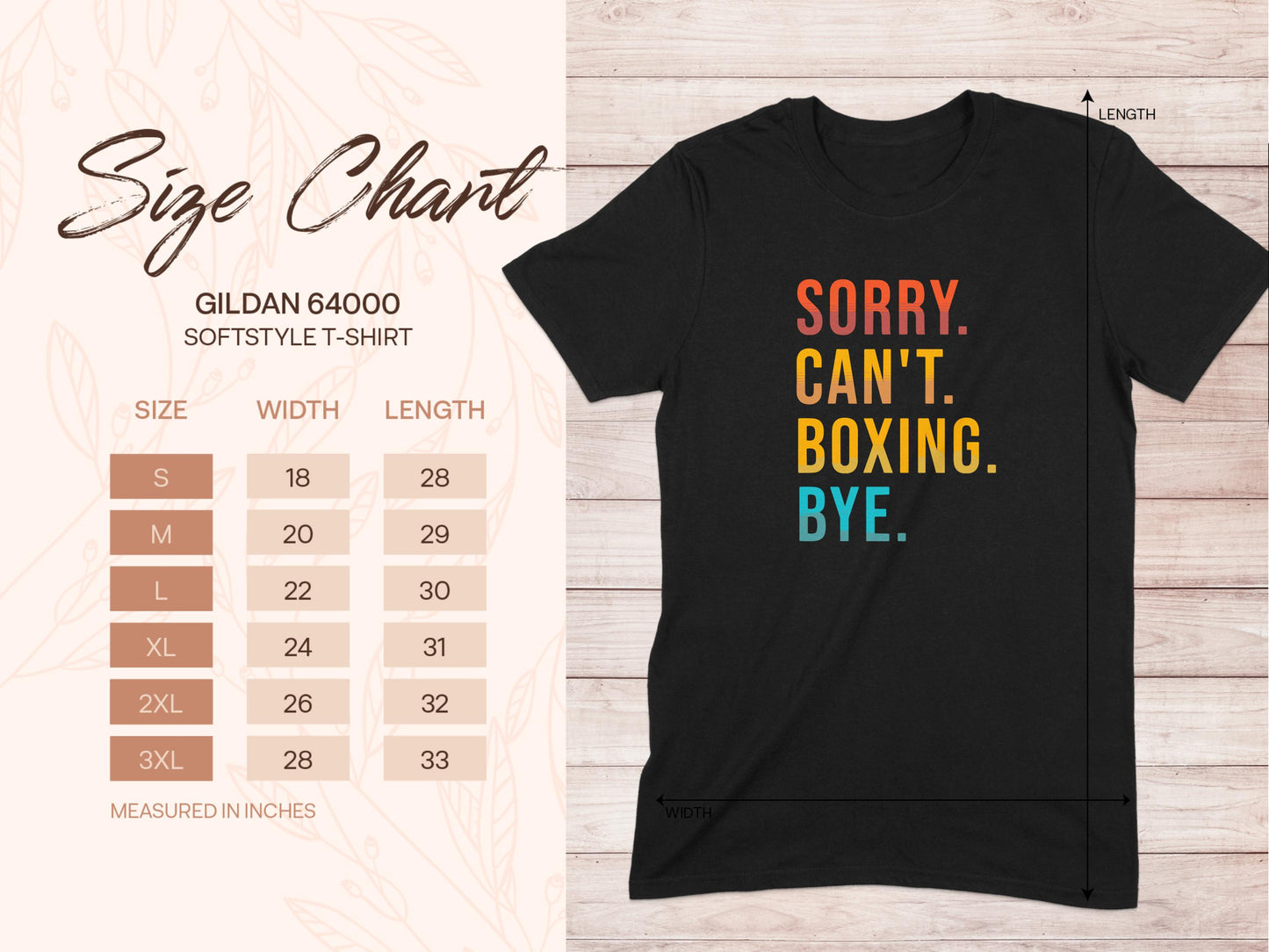 Sorry Can't Boxing Bye Graphic T-Shirt product