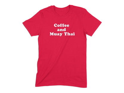 Coffee and Muay Thai Graphic Red T-Shirt product