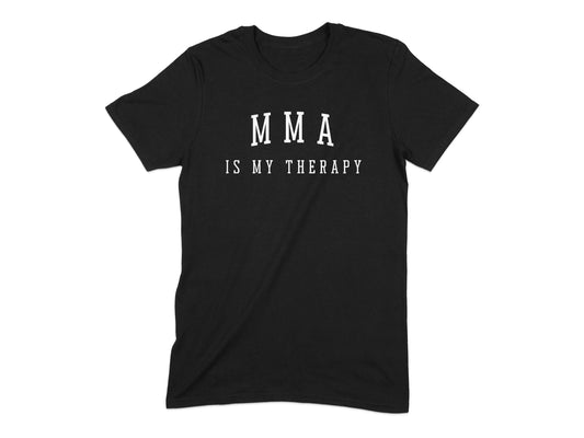 MMA Is My Therapy Printed Black T-shirt product