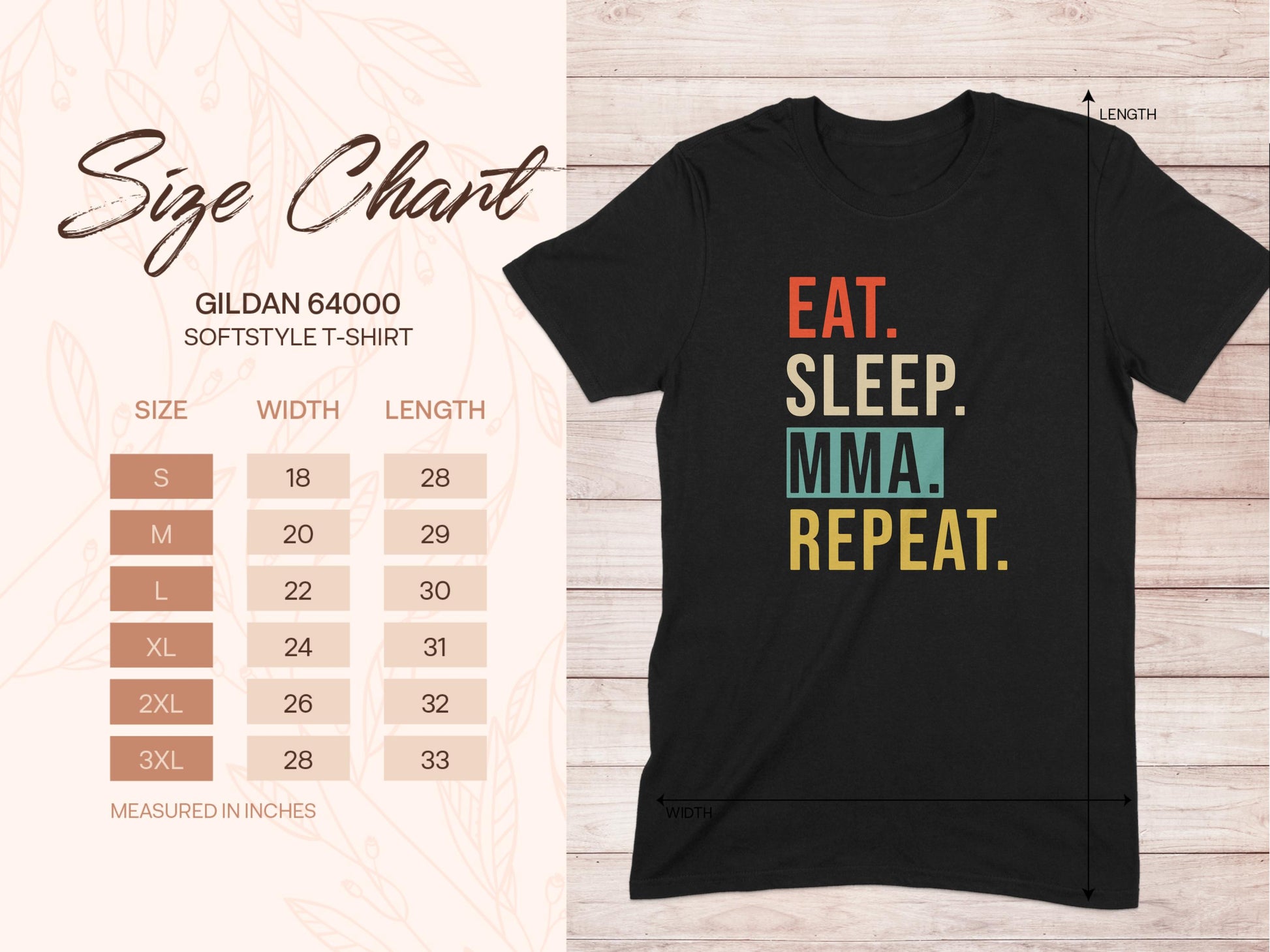 Eat Sleep MMA Repeat Design T-shirt product