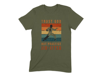 Trust God But Practice Jiu-Jitsu Graphic Tee product
